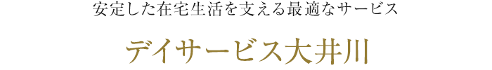 安定した在宅生活を支える快適なサービス デイサービス大井川